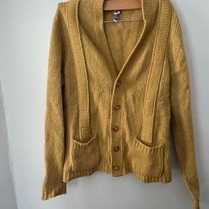 Cozy Vintage Mustard Cardigan Sweater